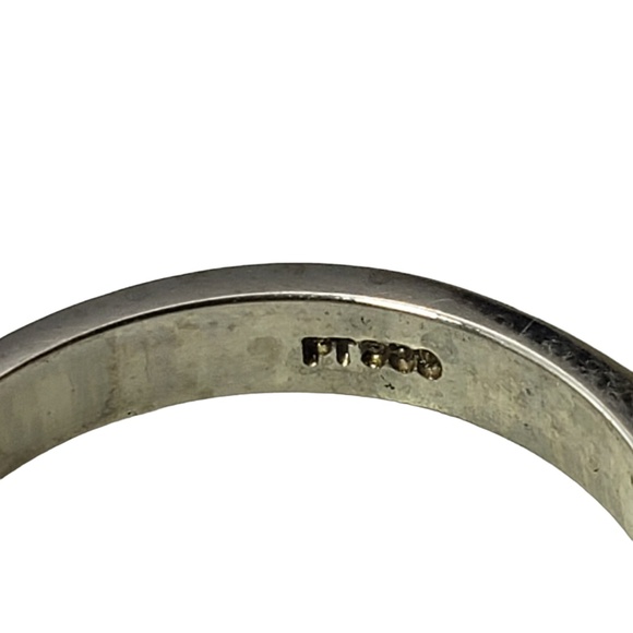 Platinum Diamond Wedding Band Ring Size 4.5 #15790 - Picture 6 of 8